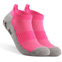 Chaussettes de compression tricotées en gros, soutien de la cheville, chaussettes courtes antidérapantes pour le yoga au printemps pour femmes