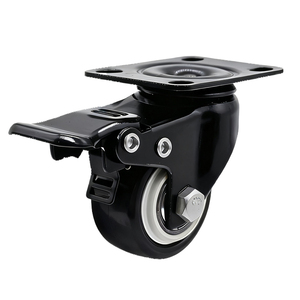 50mm Oberplatte Leichtgewichtige Schwenkbare PU/PVC/PP-Rollen 2-Zoll Kugellager Vollständig Verriegelbare Bremse Möbelrollen - Product Image 3
