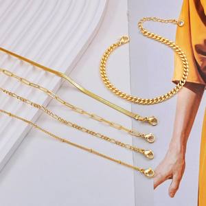 Fabbrica OEM in acciaio inox 6 pezzi placcato oro Set di braccialetti Figaro/scatola/spina di pesce/graffetta/Satellite/perline di stratificazione regolabile - Product Image 4