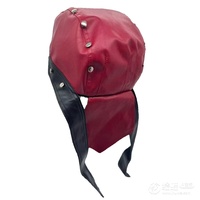 Gorra de Cuero PU de Diseño para Motociclistas, Estilo Do-rag, con Bloques de Color y Remaches, Gorro Pirata con Logotipo Metálico Personalizado, Gorra Bicolor, Gorras de Hip Hop