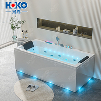 Baignoire à hydromassage en acrylique blanc à surface solide pour 2 personnes, jets d'eau pour salle de bain, utilisation en extérieur, comprend un drain