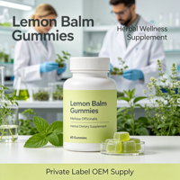 Gummies d'extrait pur de Mélisse Officinalis (Mélisse citronnée) – Complément Herbal en Matière Première en Gros pour Adultes