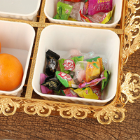 Luxe gouden metalen holle keramische fruit schaal, keukenaccessoire, op maat gemaakte opbergbak voor binnenhuisdecoratie, fabriekslevering