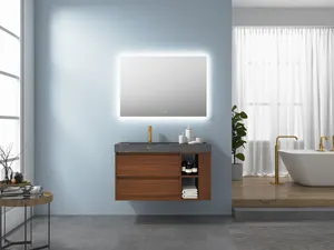 Tocador de baño de estilo europeo personalizado, mueble flotante, móvil, sin bolsa, impermeable, para colgar en la pared