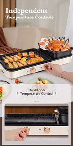 Parrilla Eléctrica Multifunción 2 en 1 de Alta Potencia, sin Humo, para Barbacoa Coreana y Shabu, con Olla, para Uso en Exteriores, Autocaravanas y Automóviles - Product Image 4