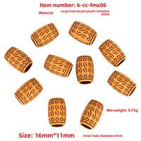 FUJIACross-Border Wholesale  Wood Large-Hole Beads Dreadlock Hair Extension Rings Resin Plastic DIY Jewelry Accessories
