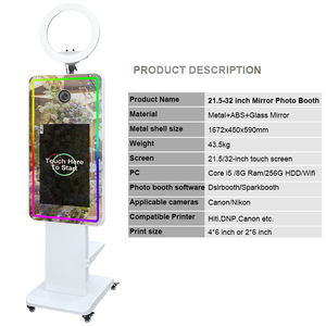 Station de Selfie avec Lumière RVB pour Fêtes et Mariages, Écran Tactile Tout-en-un de 21,5 Pouces, Miroir Magique Photobooth - Product Image 5