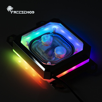 Bloc de refroidissement par eau pour processeur d'ordinateur, plaque de base en cuivre rouge Rgb.