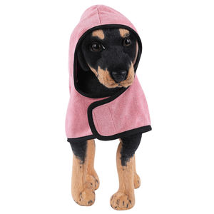 Peignoir à capuche noir personnalisable pour animaux de compagnie Peignoir en microfibre ultra-absorbant pour chiens Doux et doux pour la peau - Product Image 4
