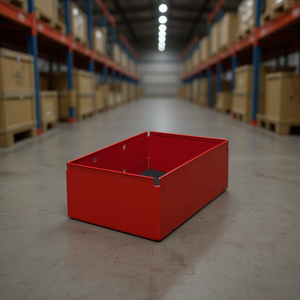 Contenedor Metálico Rojo para Almacenamiento, Dimensiones LxWxH, Organización de Almacenes Logísticos - Product Image 3