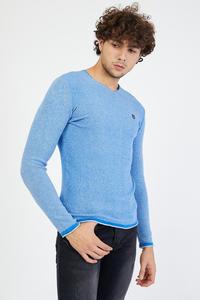 เสื้อสเวตเตอร์ถักแบบเรียบสำหรับผู้ชาย,เสื้อกันหนาวแขนยาวสีดำ - Product Image 4