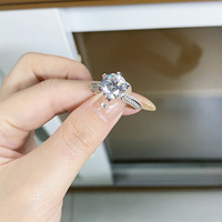 Bague en diamant du Mozambique pour femme, en argent 925, moissanite couleur D, demi-alliance, 1, 2 ou 3 carats, bijoux de doigt en argent pur, vente en gros