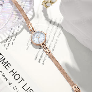 Reloj de pulsera de cuarzo con nácar de alta gama, correa pequeña de acero inoxidable, resistente al agua - Product Image 3