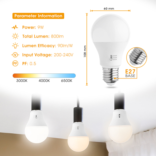 Smart Filament Free Sample Wholesale Lamp E26 E27 APP Control Dimmed 3CCT Glass Bulbs Led Bulb Manufacturer