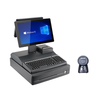 Système de point de vente (PDV) pour magasin de vente au détail Windows/Android, système de caisse pour supermarché, écran tactile tout-en-un 15,6 pouces, lecteur de carte magnétique