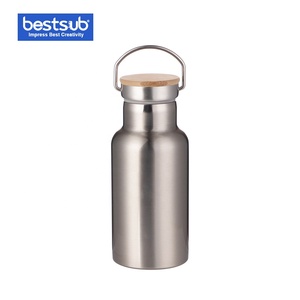 Sublimación de acero inoxidable de 350ml botella de 12oz de vaso de agua de la tapa de bambú taza con mango BW30S-350 - Product Image 1