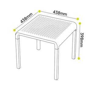 Table d'extérieur carrée moderne en plastique perforé, design minimaliste, mobilier de jardin durable, couleur verte, marque GDRS, modèle GDRS-T12 - Product Image 4