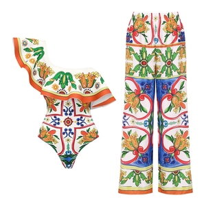 Ensemble 3 pièces Maillots de bain imprimés pour femmes Maillot de bain de plage à volants 2024 Maillot de bain mode pour femmes Maillot de bain - Product Image 5