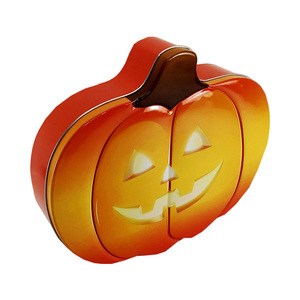Boîte en métal personnalisée exquise en forme de citrouille d'Halloween Conteneur de cadeau pour bonbons et biscuits - Product Image 2