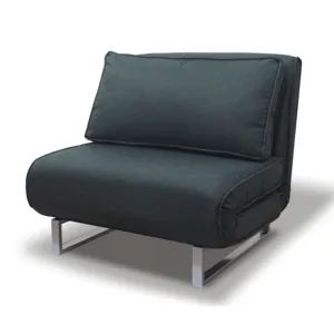 Yüksek kaliteli oturma odası Modern mobilya Metal çerçeve kol az kumaş kanepe çekin tek sandalye çekyat