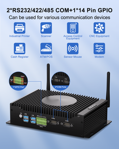 Mini PC industriel à refroidissement par ventilateur, Core I7-10510U, DDR4 64 Go de RAM, 2xRJ45 LAN, 2xCOM, compatible Win10/11, Core I7-10510u, industriel - Product Image 3