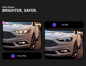 Dynamic Signal Animation DRL <strong>LED</strong> <strong>Headlights</strong> for 2017-2020 for Fusion Mon-deo 6500K Front New Condition Car - Product Image 4