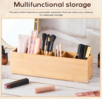 Porte-crayons en bois écologique personnalisé en usine avec 6 compartiments pour le bureau, la maison, le rangement, design gain de place