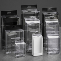 Emballage cadeau transparent personnalisé, étanche, pliable, boîte de présentation transparente en PVC carrée avec crochet