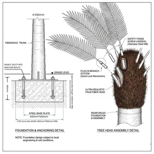 Palmier artificiel réaliste <span class=keywords><strong>de</strong></span> 17 pieds, anti-UV et résistant au vent, avec conception 3D gratuite, qualité commerciale pour l'aménagement paysager des centres <span class=keywords><strong>de</strong></span> villégiature - Product Image 4