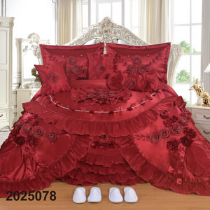 Ensemble de chambre à coucher luxueux en satin de haute qualité pour mariage. Couette de mariage, drap de lit, très vendus en France, au Canada et en Floride, États-Unis. - Product Image 5