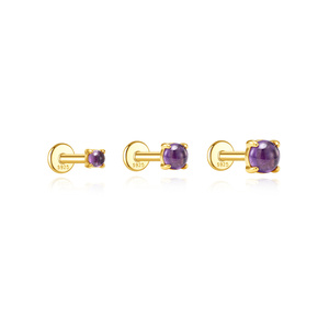 Pendientes de Plata de Ley 925 Chapados en Oro de 18K con Diseño Natural para Mujeres y Hombres, Regalo Único - Product Image 1