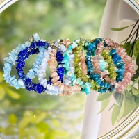 Bracelets en éclats d'améthyste naturelle de haute qualité, bijoux en pierres précieuses irrégulières de quartz rose poli, bracelet en gravier, artisanat en cristal