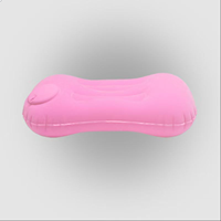 Oreiller de soutien cervical gonflable pressurisé, épais, pliable, portable, pour le camping en extérieur et les voyages, en polyester, de forme oblongue
