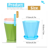 Pots de fleurs en plastique PP modernes avec trous de drainage, design minimaliste durable, utilisation intérieure/extérieure, capacité de 1,83 L