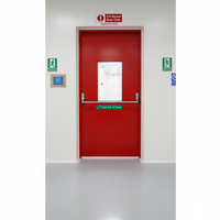 Porte en acier forgé et verre, design moderne, pour hôpital, commerce, école, usage extérieur, résistance au feu 3 heures
