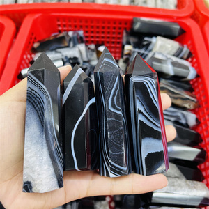 Bán buôn số lượng lớn mã não đen điểm đá quý Thủ công mỹ nghệ đen Sardonyx tháp để trang trí - Product Image 1