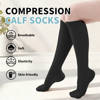Chaussettes de compression graduée pour mollets larges, 20-30 mmHg, pour soulager la douleur au pied, qualité hospitalière