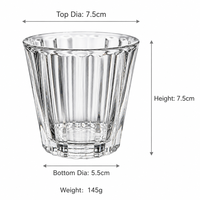 Vente directe d'usine, gobelet à bougie en verre 7,5*5,5*7,5 cm, 145 g, récipient en verre gaufré pour la fabrication de bougies à la cire de soja