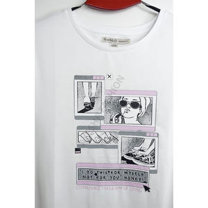 Camiseta media de algodón de manga de gran tamaño con estampado personalizado para mujer, decoración de logotipo de estilo informal básico de calle, transpirable de talla grande - Product Image 3