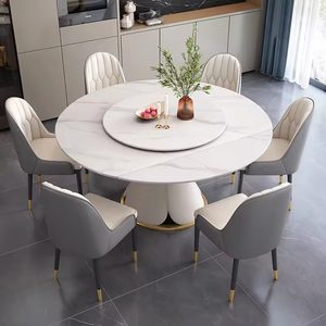 <span class=keywords><strong>Table</strong></span> à manger pivotante extensible en pierre frittée moderne de luxe, capacité de 6 personnes, idéale pour les salles à manger et les meubles de <span class=keywords><strong>cuisine</strong></span> - Product Image 6