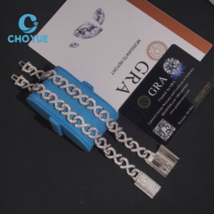 ลดราคาพิเศษ สร้อยคอเงินแท้ S925 ลาย Cuban Link Infinity ขนาด 10 มม. ประดับเพชร Moissanite สไตล์ฮิปฮอป เครื่องประดับคุณภาพสูง สร้อยคอผู้ชาย ผ่านการทดสอบเพชร GRA - Product Image 2