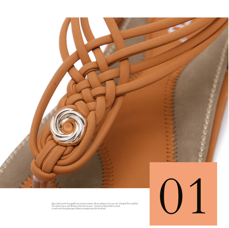 2023 Women Sandals Shoes Metal Braided Large Size Footwear Shoes Wholesale Shoes