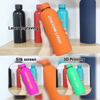 Bouteilles d'eau isothermes en acier inoxydable à double paroi avec logo personnalisé, gourdes de sport, thermos