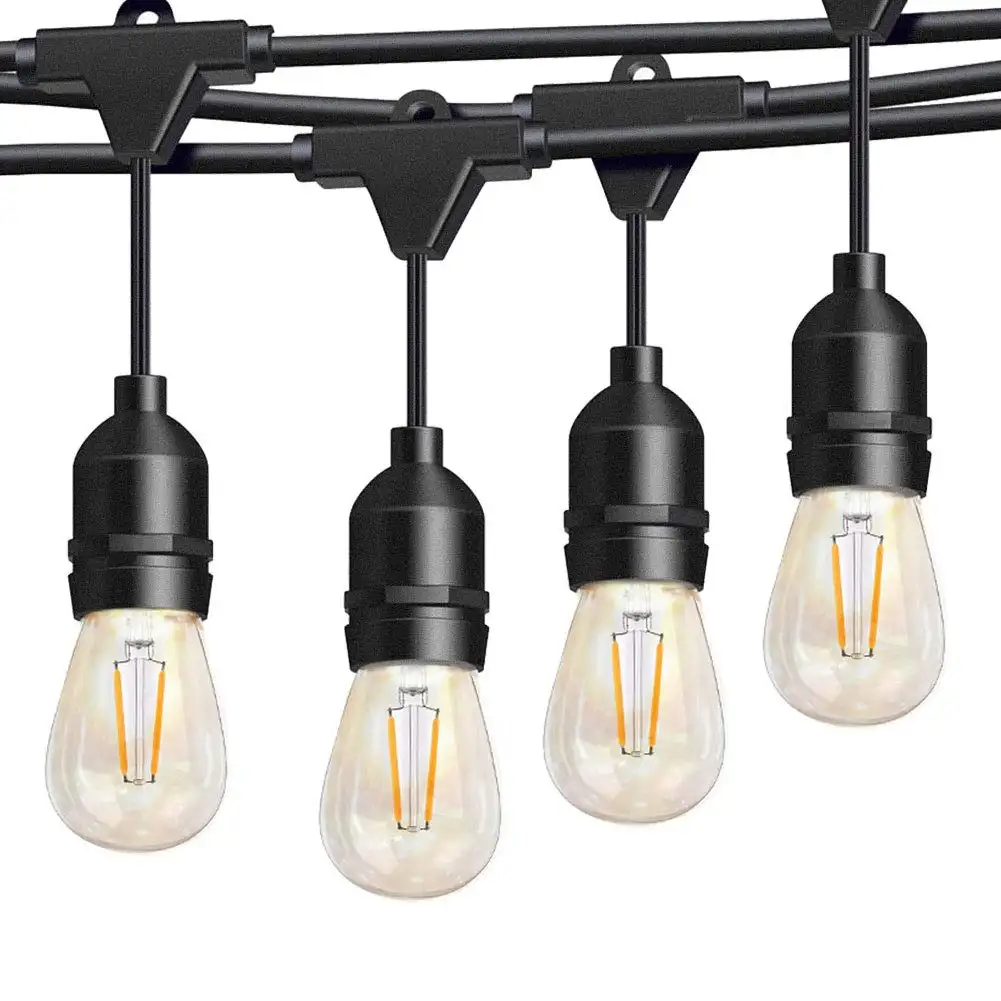 Waterproof LED Outdoor Solar String Lights/1W Vintage Edison Bulbs - 27 Ft Heavy Duty Patio string light