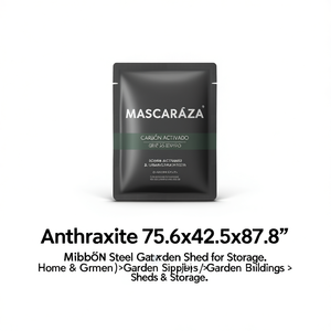 Caseta de jardín MibbON de acero antracita de 75.6x42.5x87.8 pulgadas para almacenamiento - Product Image 1