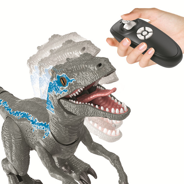 Multi-functional Rc Velociraptor Toy Juguetes De Dinosaurio Walking Dancing Spraying Remote Control Dinosaur Toys With Sound