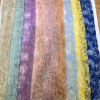 Tissu en tulle brodé de fleurs, dentelle crochetée verte perlée, tissu uni avec perles et sequins pour mariage