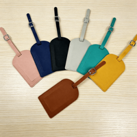 Étiquettes à bagages personnalisées avec logo, porte-passeport en cuir PU et ensemble d'étiquettes à bagages en cuir personnalisé pour cadeau de voyage