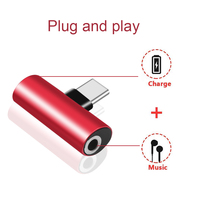 USB Typ C Zu C & 3,5mm 2 in 1 Jack Kopfhörer Audio Ladegerät Splitter Adapter Unterstützung Stimme Rufen