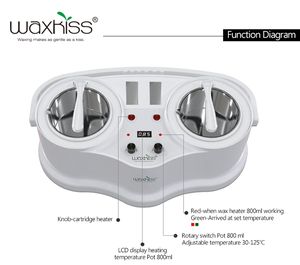 Chauffe-cire professionnel WAXKISS 4 en 1, double pot et double cartouche, 800 ml*2+100 ml*2, grande capacité, pour usage en salon - Product Image 5